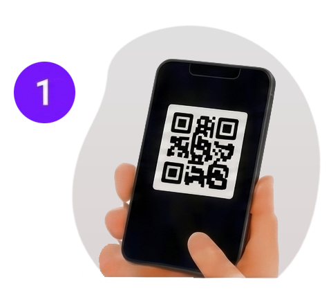 Customer scans an AmplePay QR code