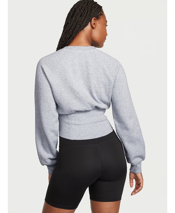 Cotton Fleece Corset Crewneck