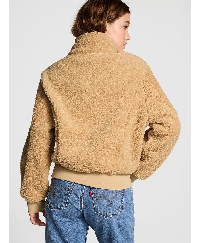 Plush Teddy Cropped Coat