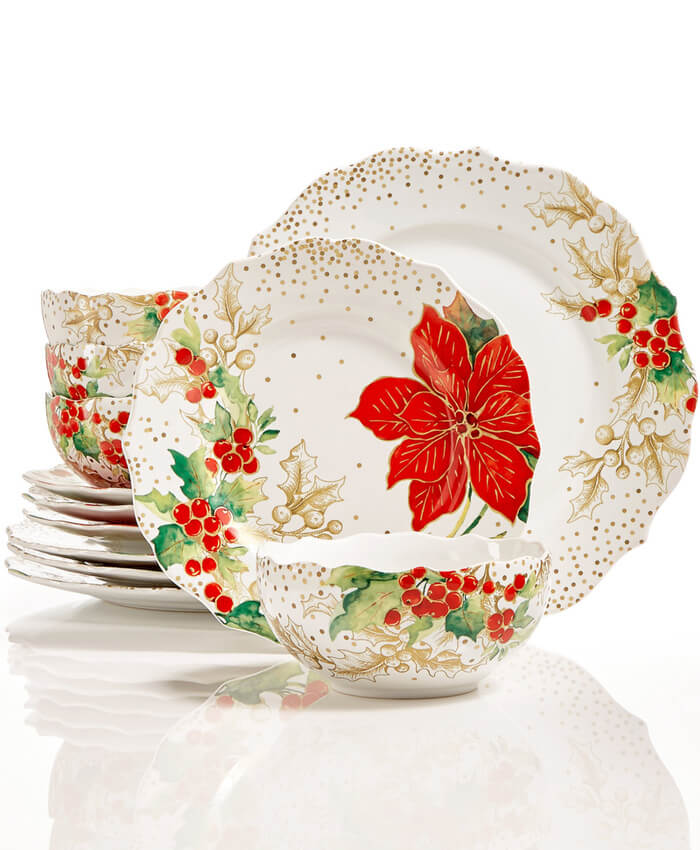 222 Fifth Winter Confetti 12-Pc. Dinnerware Set