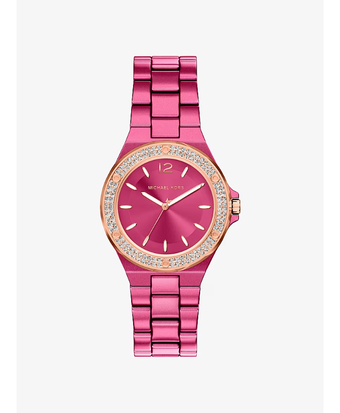Mini Lennox Pavé Pink-Tone Watch