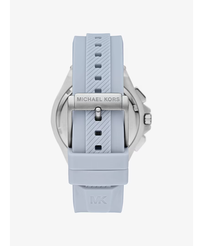Oversized Lennox Silver-Tone And Silicone Watch