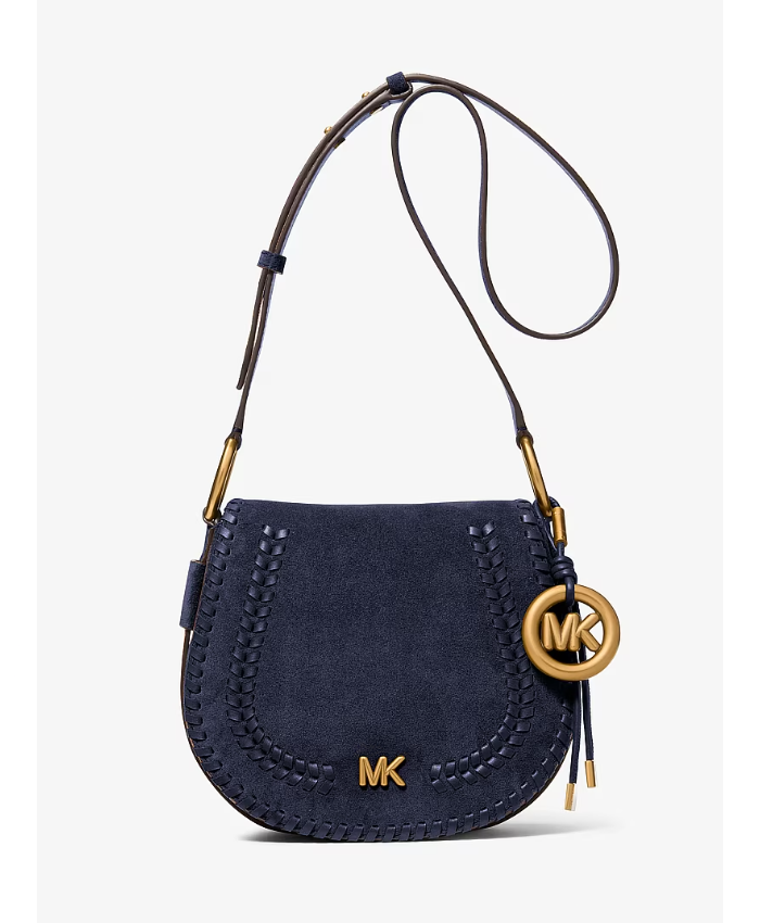Josie Medium Whipstitched Suede Saddle Bag