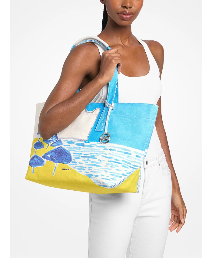 Michael Kors X Christina Zimpel Large Cotton Canvas Tote Bag