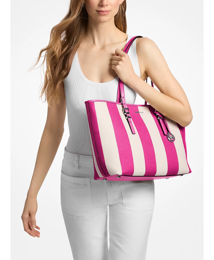 Quinn Large Striped Canvas Tote Bag