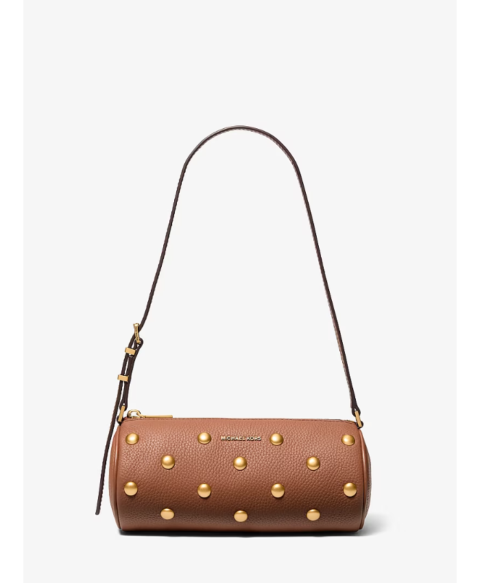 Izzy Small Studded Pebbled Leather Barrel Pochette