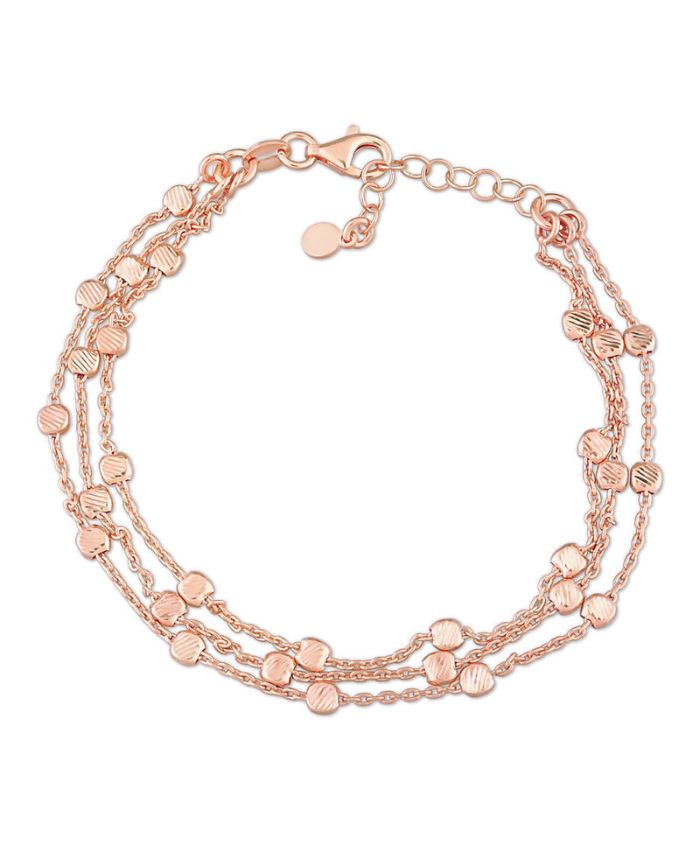 Amour Multi-Strand Chain Bracelet In Rose Plated Sterling Silver, 7.5 In
