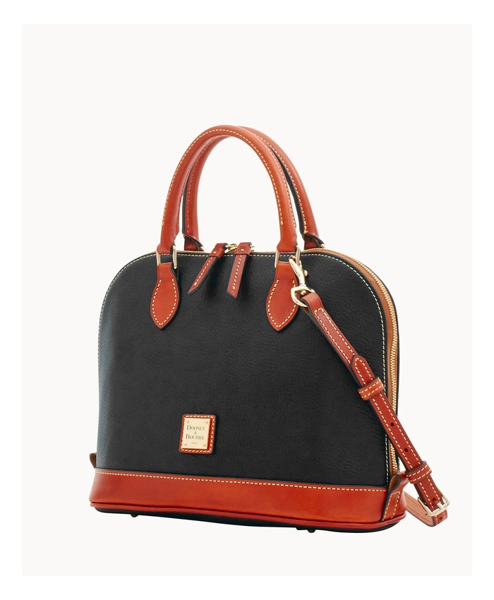 Pebble Grain Zip Zip Satchel