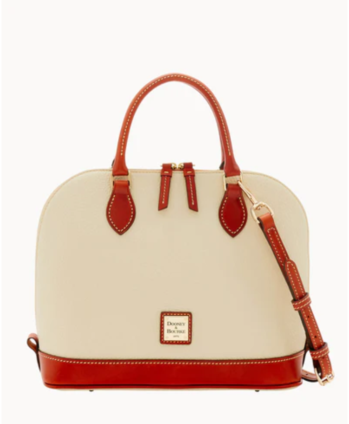 Pebble Grain Zip Zip Satchel