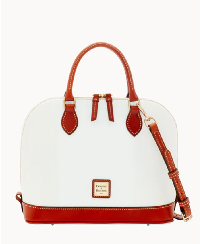 Pebble Grain Zip Zip Satchel