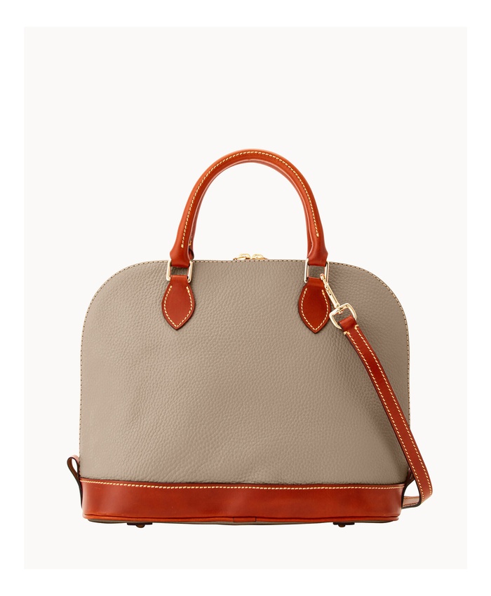 Pebble Grain Zip Zip Satchel