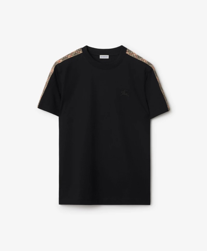 Check Trim Cotton T-shirt