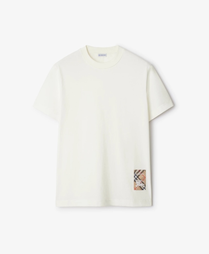 Check Label Cotton T-shirt