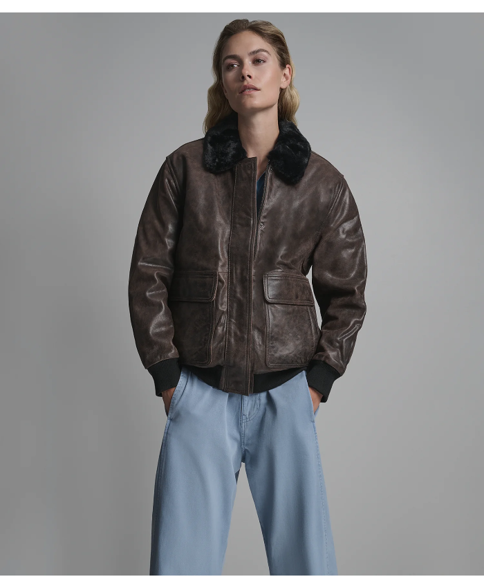 Everleigh Faux Fur Lined Bomber Jacket