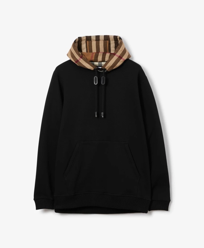 Check Hood Cotton Blend Hoodie