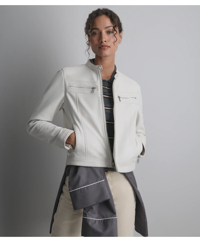 Cassandra Leather Racer Jacket