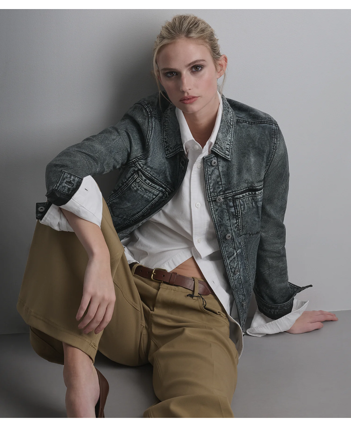 Addison Leather Denim Jacket