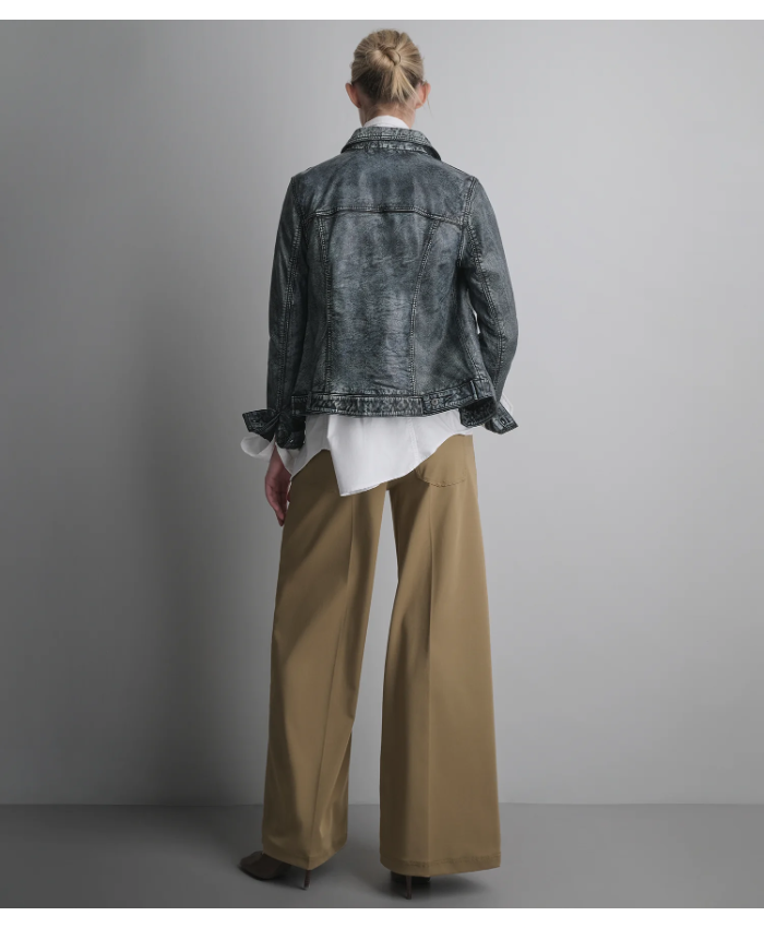 Addison Leather Denim Jacket