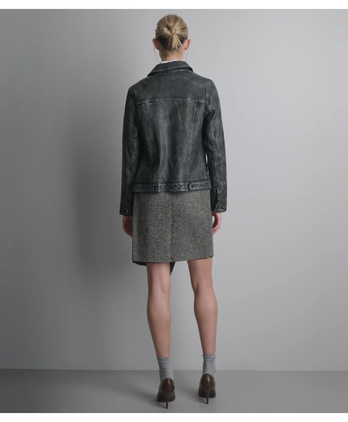 Addison Leather Denim Jacket