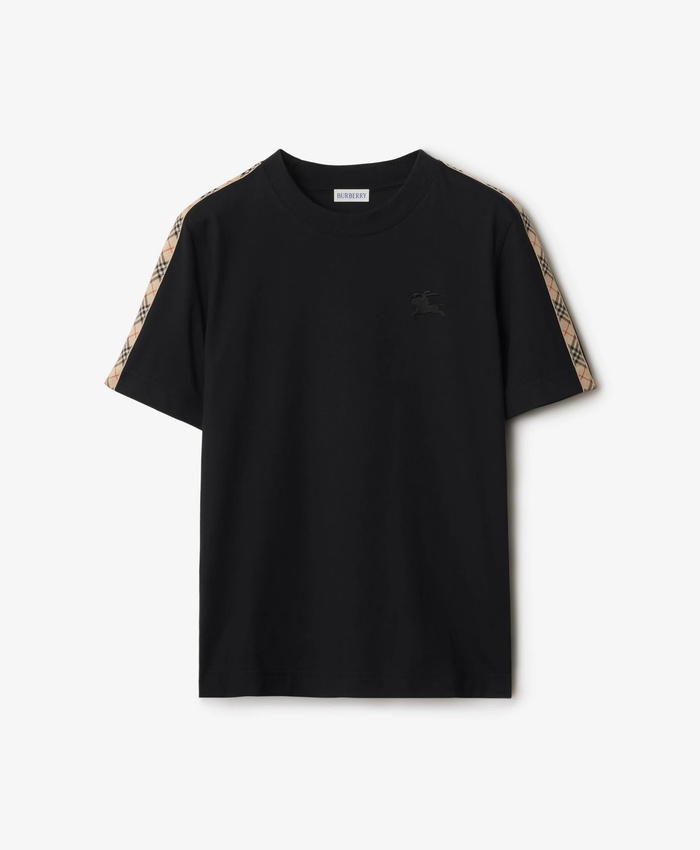 Check Trim Cotton T-shirt