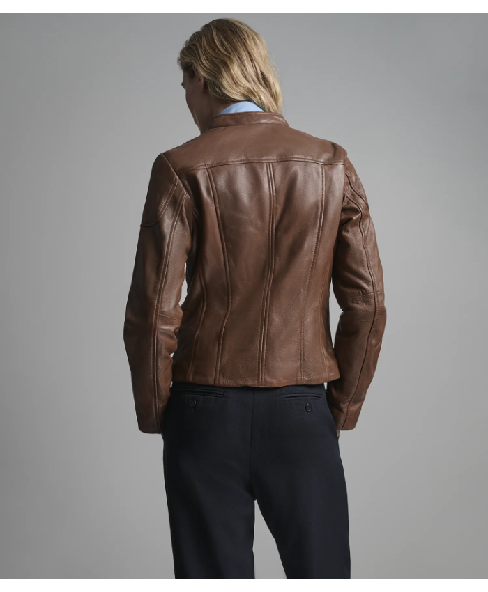 Caitlin Scuba Leather Jacket