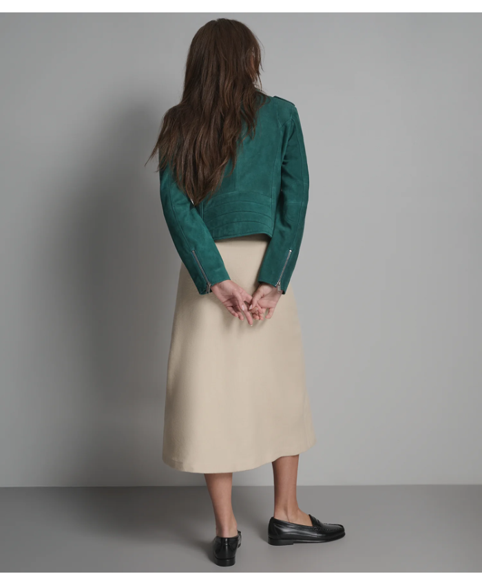 Madeline Suede Quilted Moto Jacket