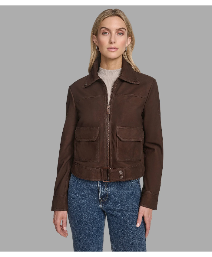 Lunetta Leather Trucker Jacket