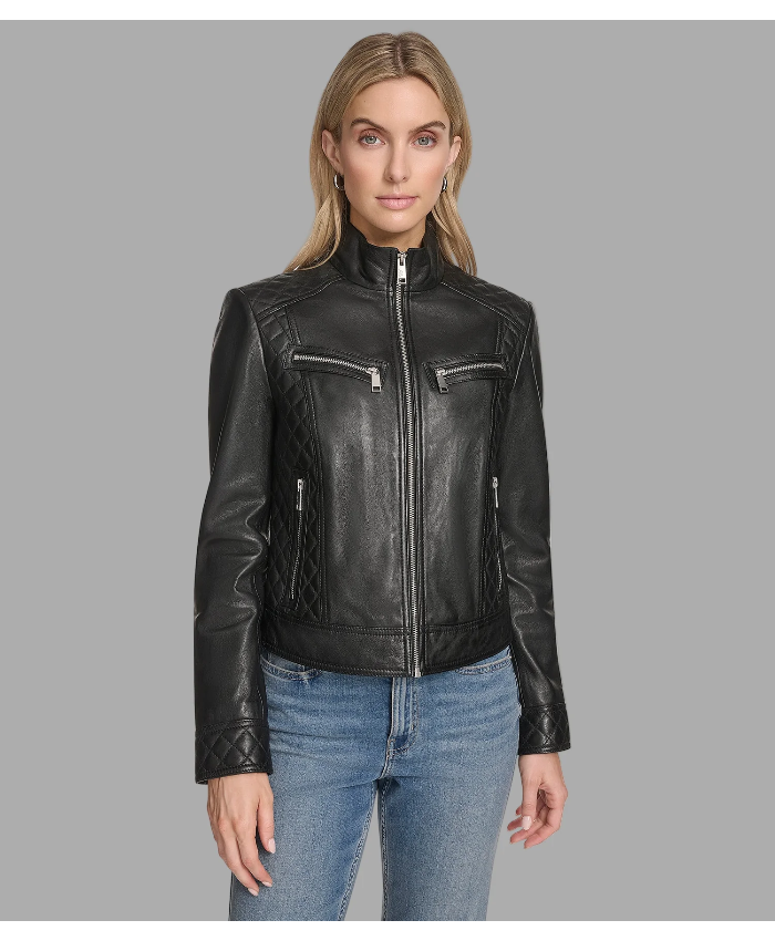 Mikel Leather Racer Jacket