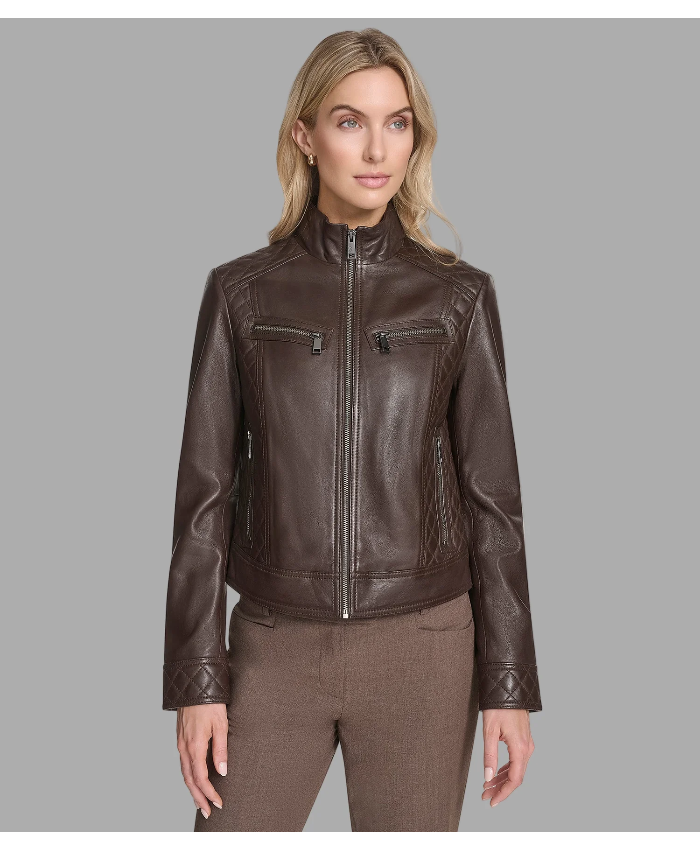 Mikel Leather Racer Jacket