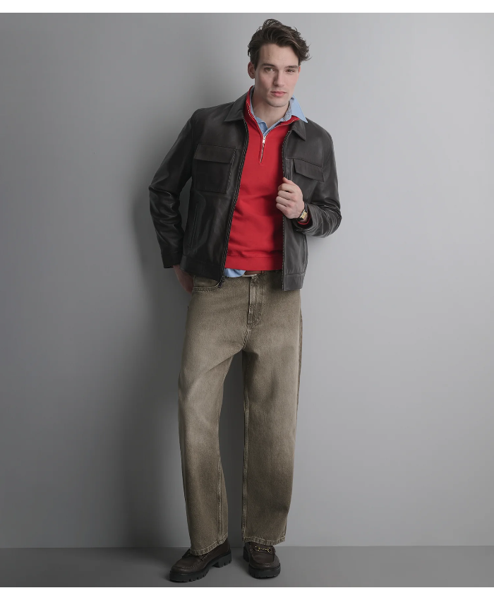 Emerson Leather Zip Shirt Jacket