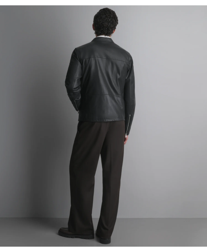Quinton Lightweight Leather Racer Jacket