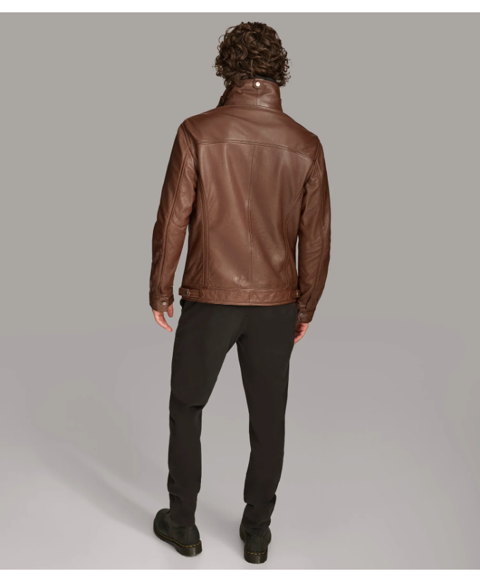 Jett Leather Jacket With Removable Hood