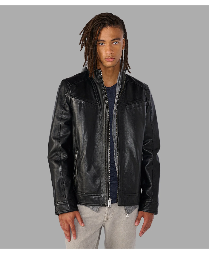 Sean Vintage Leather Racer Jacket
