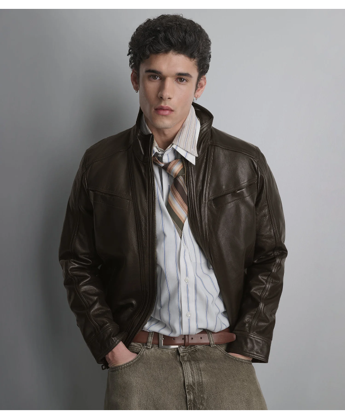 Sean Vintage Leather Racer Jacket