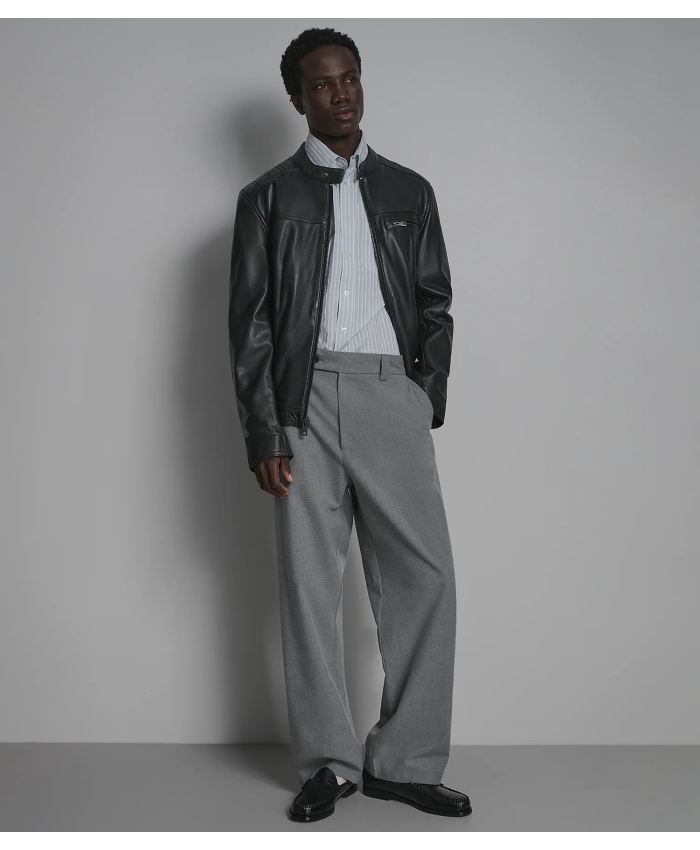 Ethan Leather Racer Jacket