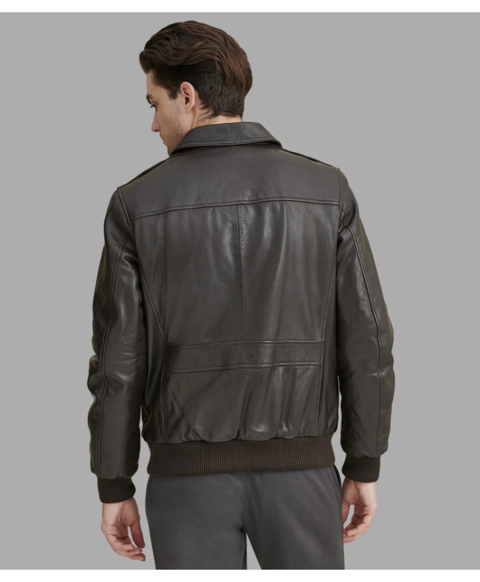 Chris Big & Tall Leather Bomber Jacket
