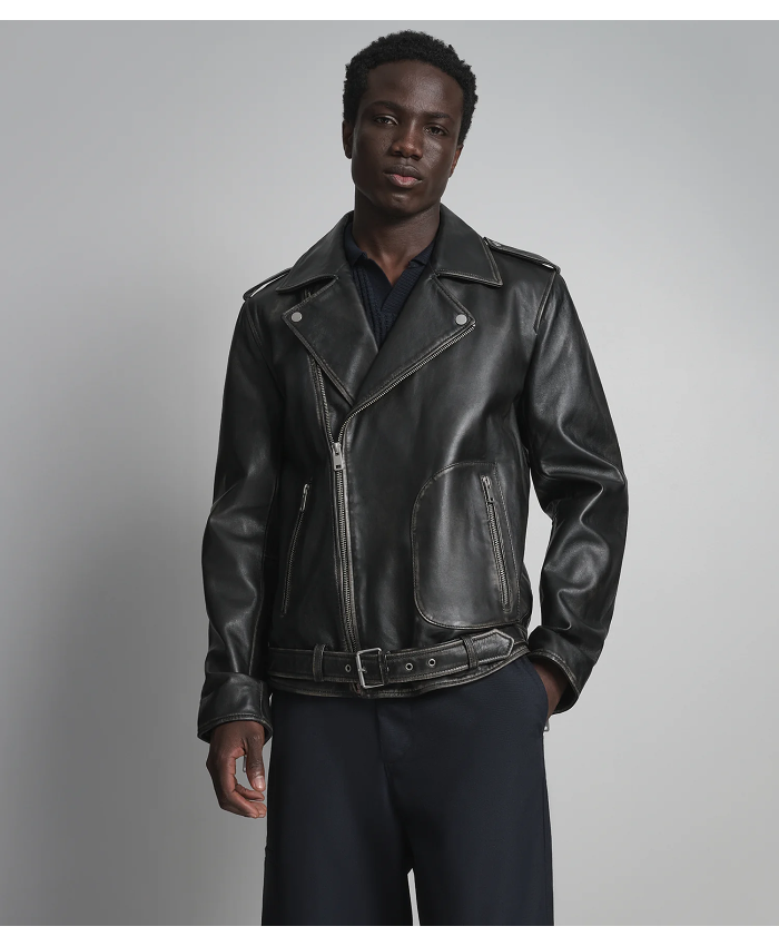 Rhodes Vintage Leather Moto Jacket