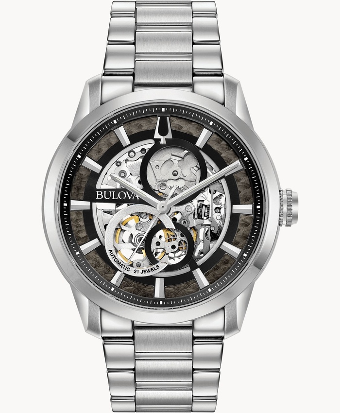 Men's Sutton Automatic Watch, Stainless Steel With Black Dial