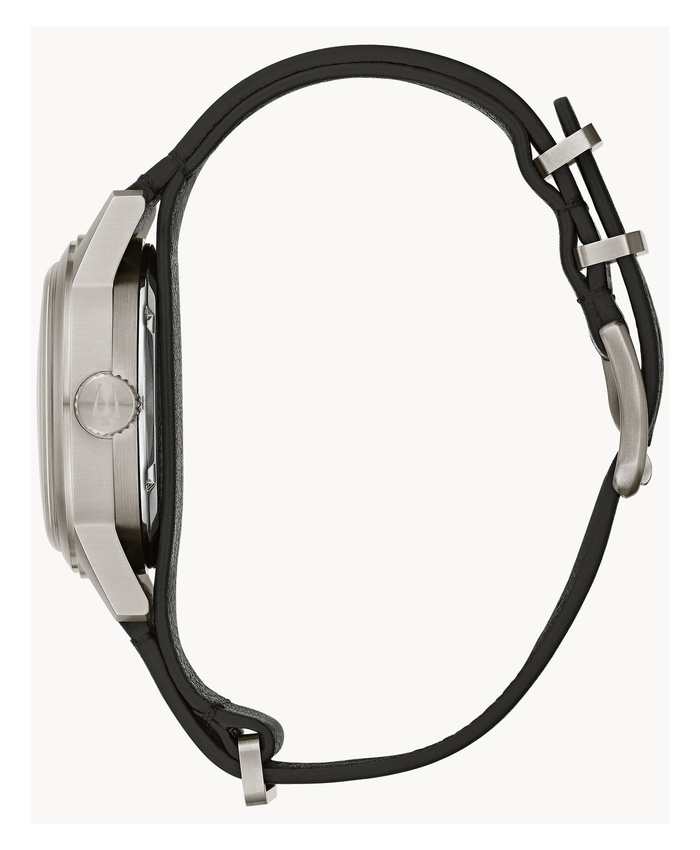 Men's Military Hack Watch, Black Leather NATO Strap