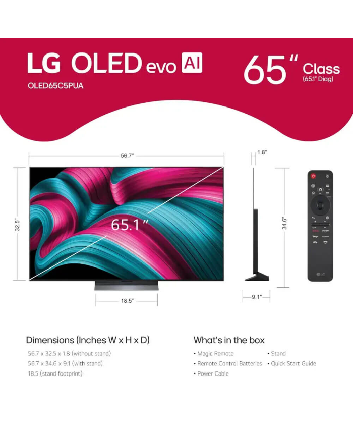 LG 65 Inch Class C5 Series 4K OLED Smart TV