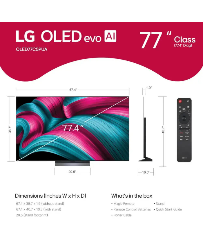 LG 77 Inch Class C5 Series 4K OLED Smart TV
