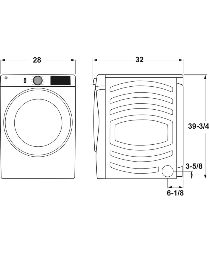 GE 7.8 Cu. Ft. White Front Load Smart Electric Dryer