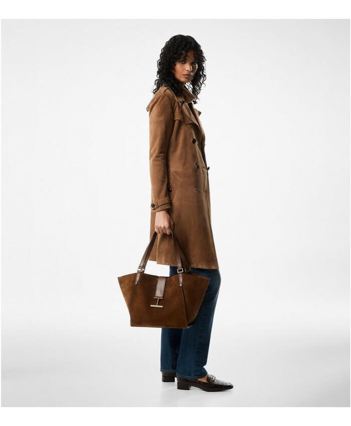 SUEDE AND LEATHER TARA MEDIUM TOTE