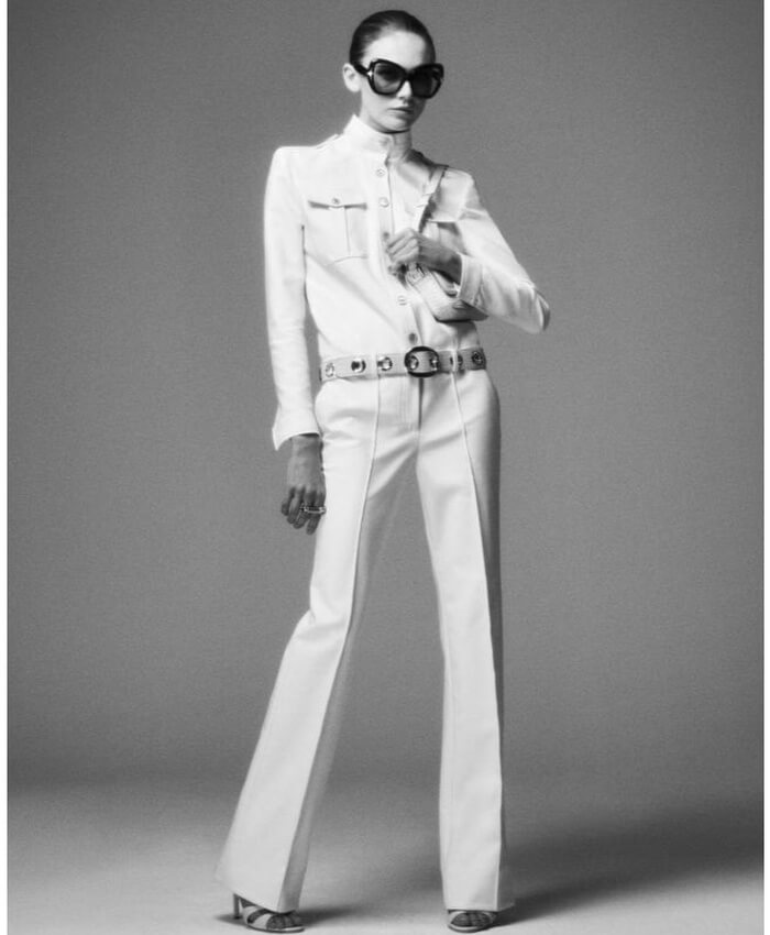 TOM FORD SHINY STAMPED CROCODILE LEATHER URSULA BELT