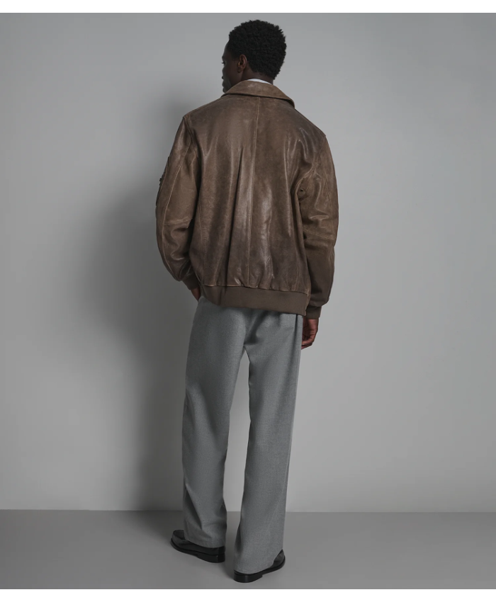 Damian Vintage Leather Bomber Jacket