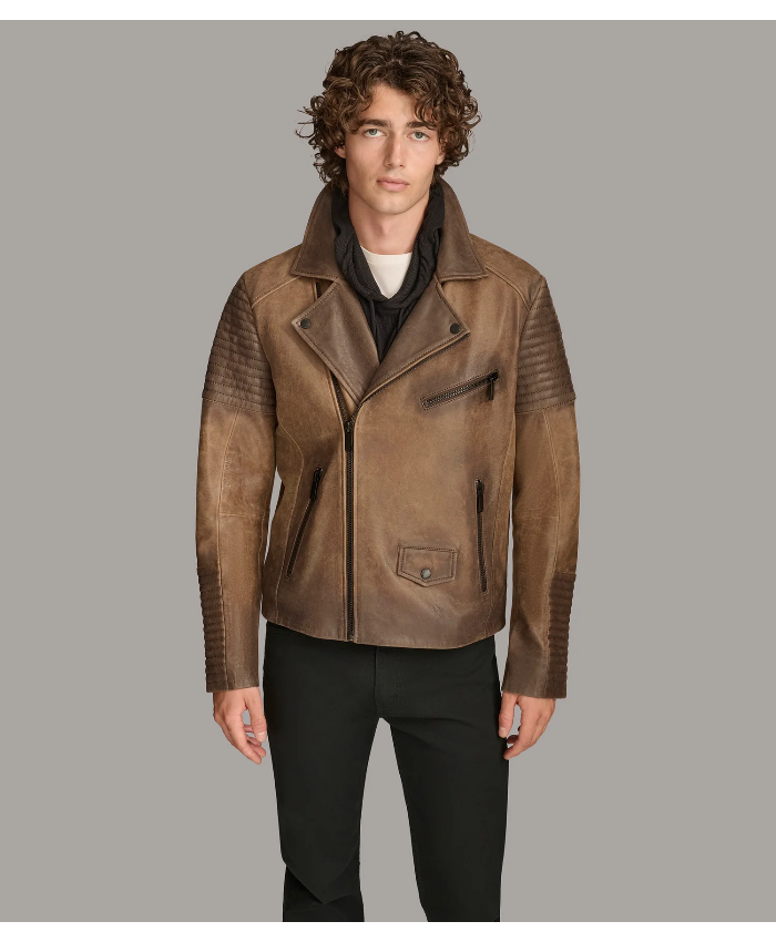 Dom Padded Leather Moto Jacket