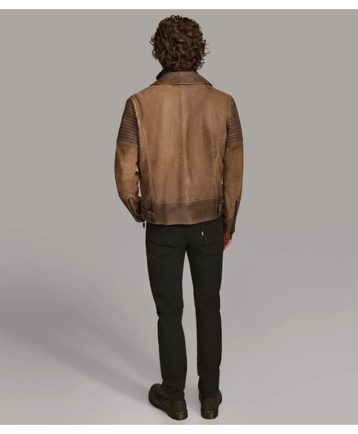 Dom Padded Leather Moto Jacket