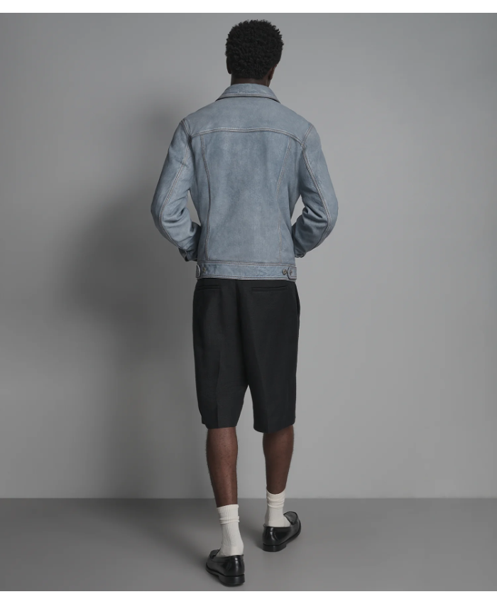 Chase Leather Denim Trucker Jacket
