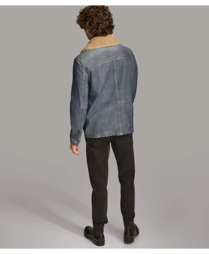 Wesley Leather Denim Chore Jacket