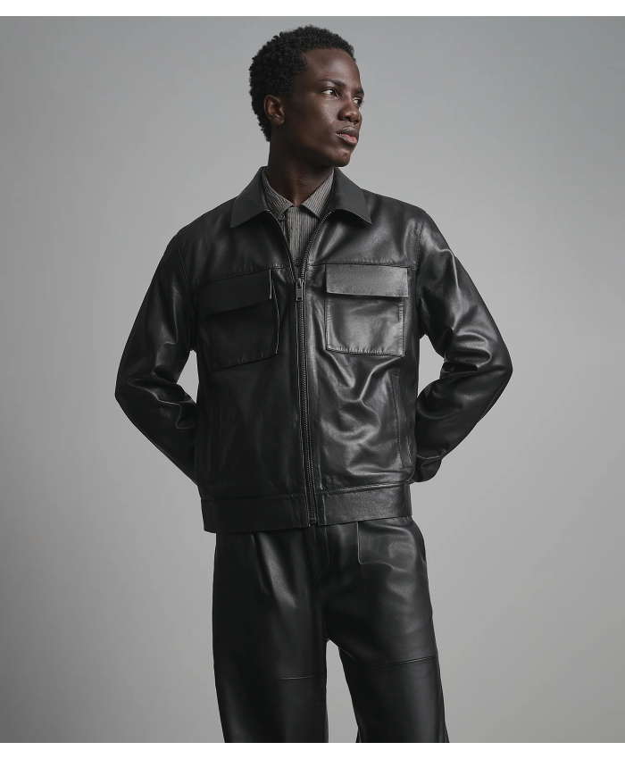 Hendrix Leather Zip Shirt Jacket